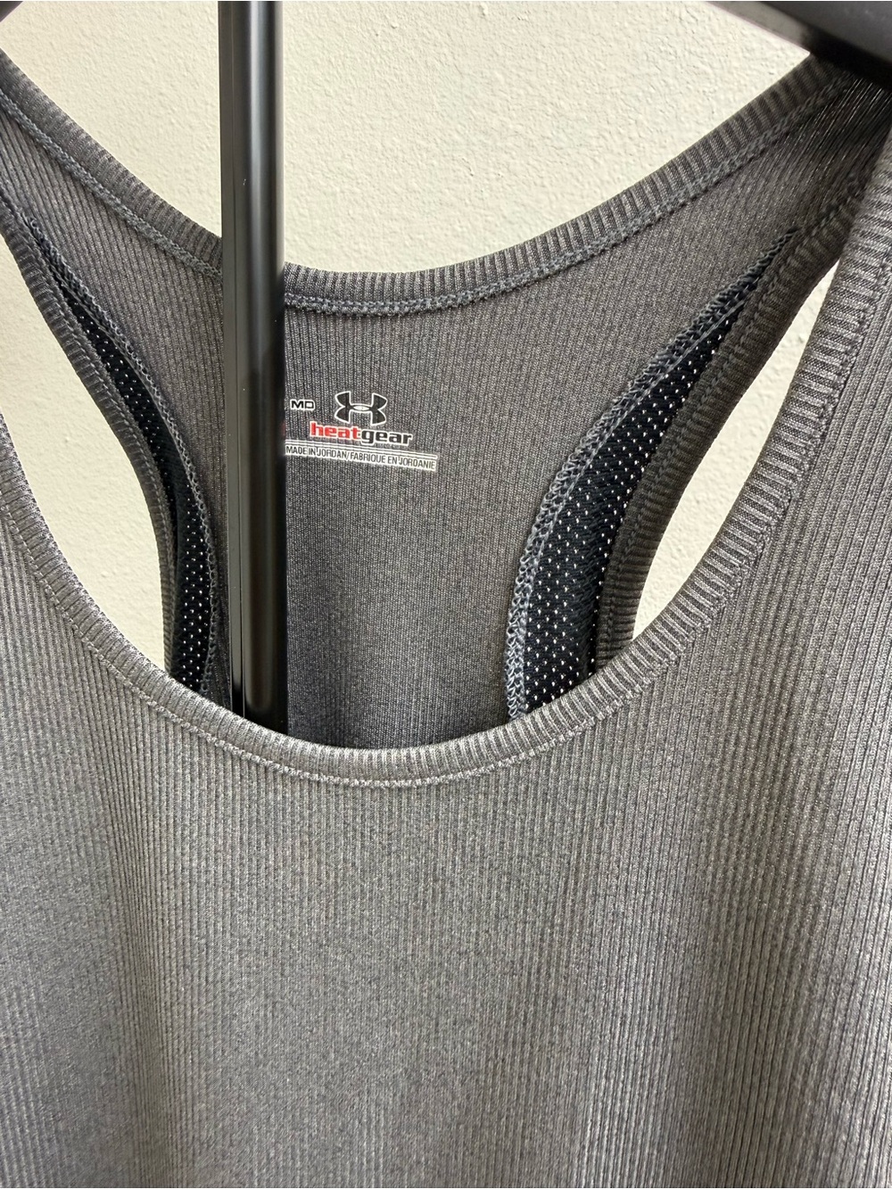 Under Armour Ribbed Dark Gray Racerback Tank Top - Picture 2 of 5